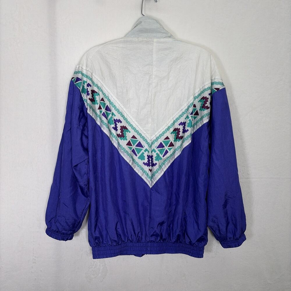 Vntg Winterset Windbreaker Track Suit Jacket Pants Large Aztec Print Prpl/Turq - Picture 5 of 16